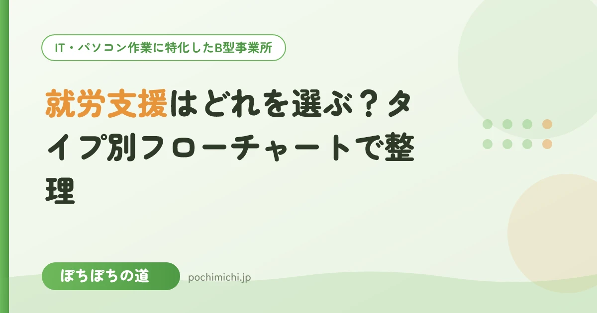 就労支援はどれを選ぶ?タイプ別フローチャートで整理